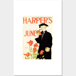 HARPER'S JUNE Magazine Cover by Edward Penfield Vintage Art Posters and Art